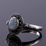 Natural Moonstone Silver Heart-Shaped Ring Engagement Wedding Party Gift