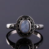 Natural Moonstone Silver Heart-Shaped Ring Engagement Wedding Party Gift