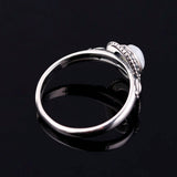 Natural Moonstone Silver Heart-Shaped Ring Engagement Wedding Party Gift