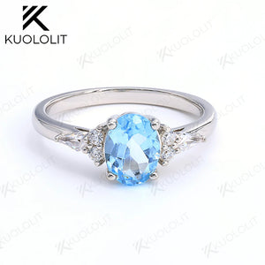 Women's Oval Topaz Garnet Gemstone Ring in Sterling Silver