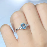 Women's Oval Topaz Garnet Gemstone Ring in Sterling Silver
