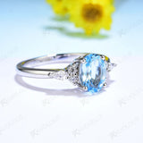 Women's Oval Topaz Garnet Gemstone Ring in Sterling Silver