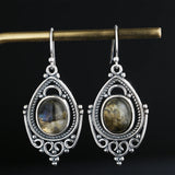 Labradorite 8X10MM Sterling Silver Earrings Ethnic Party Ear Jewelry