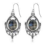 Labradorite 8X10MM Sterling Silver Earrings Ethnic Party Ear Jewelry