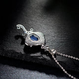 Natural Kyanite 925 Silver Vintage Pendant Necklace - 8x10MM Oval