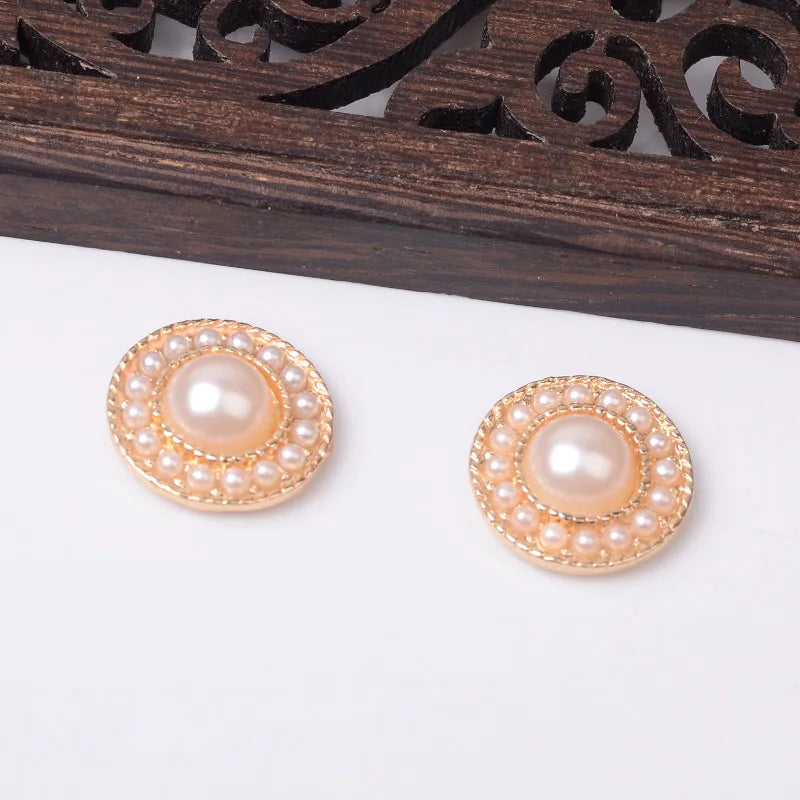 Vintage Geometric Pearl Buttons x20 for DIY Hair Accessories