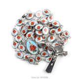 Alloy Our Lady of Grace Rosary Necklace