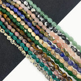 Faceted Agate Tiger Eye Spacer Beads DIY Jewelry Making Bracelet Accessories