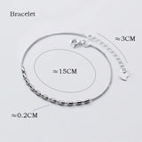925 Silver Oval Beads Anklet Jewelry Foot Bracelet for Women