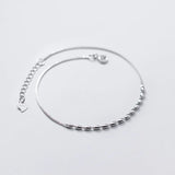 925 Silver Oval Beads Anklet Jewelry Foot Bracelet for Women