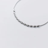 925 Silver Oval Beads Anklet Jewelry Foot Bracelet for Women