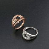 Vintage Style Rose Plated 925 Silver Ring Setting Blank