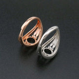 Vintage Style Rose Plated 925 Silver Ring Setting Blank