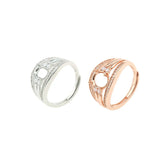 Vintage Style Rose Plated 925 Silver Ring Setting Blank