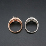 Vintage Style Rose Plated 925 Silver Ring Setting Blank