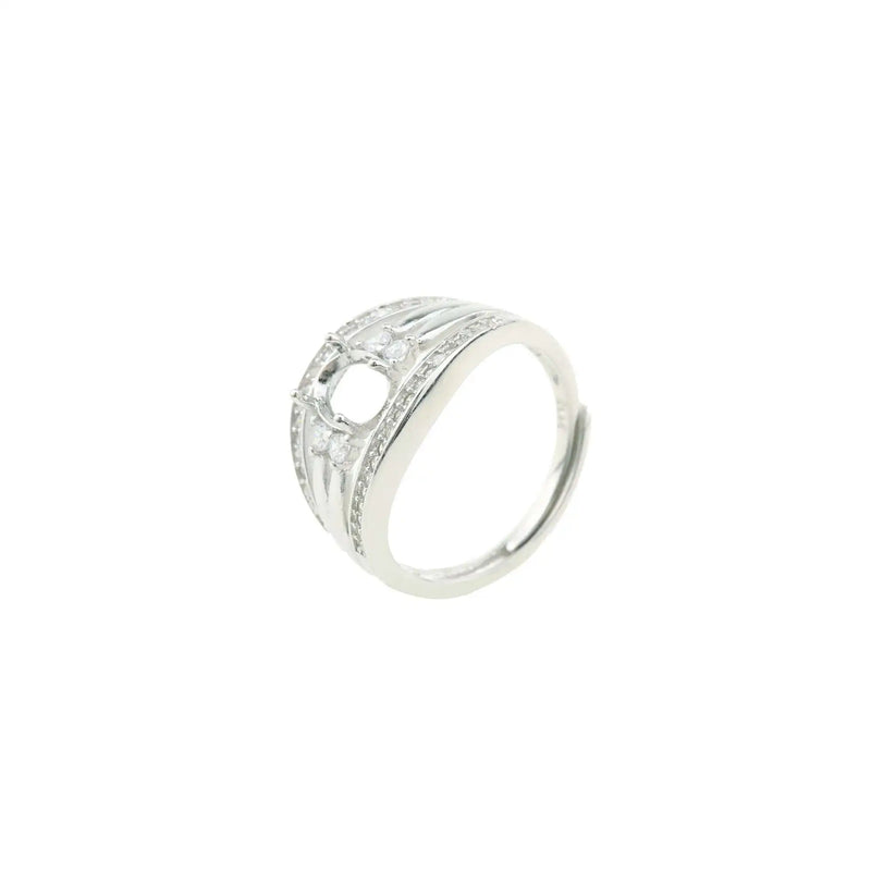 Vintage Style Rose Plated 925 Silver Ring Setting Blank