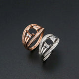 Vintage Style Rose Plated 925 Silver Ring Setting Blank