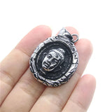 Oval Buddha Pendant Stainless Steel Faith Necklace