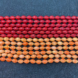 Red Oval Coral Beads Charm Stone for Jewelry Making