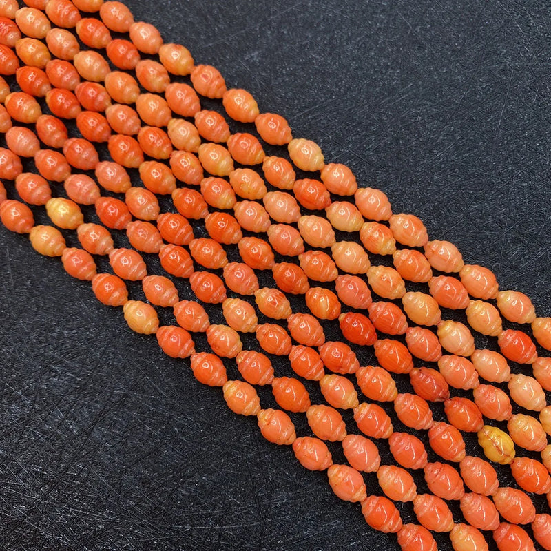 Red Oval Coral Beads Charm Stone for Jewelry Making