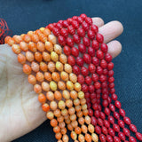 Red Oval Coral Beads Charm Stone for Jewelry Making