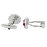 Ruby Crystal Men Cuff Links Oval Crystal Gift Wedding