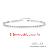 Oval Crystal Tennis Choker Necklace Zirconia Collar Chain Wedding Jewelry N135