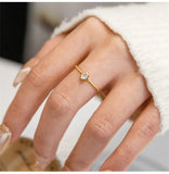 Oval CZ Engagement/Wedding Rings 18K Stainless Steel Women's Jewelry