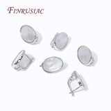 Oval Earring Clasp Fasteners, Rhodium/18K