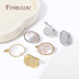 Oval Earring Clasp Fasteners, Rhodium/18K