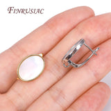 Oval Earring Clasp Fasteners, Rhodium/18K