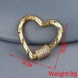 Copper Micro Pave Zirconia Oval Heart Clasps Hooks for Jewelry Making