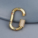 Copper Micro Pave Zirconia Oval Heart Clasps Hooks for Jewelry Making