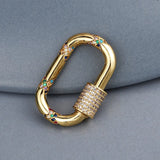 Copper Micro Pave Zirconia Oval Heart Clasps Hooks for Jewelry Making