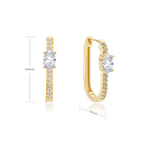 Zircon Stainless Steel Oval Hoop Earrings Wedding Jewelry