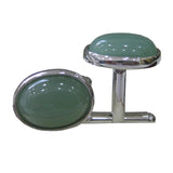 Oval Silver Cufflinks for Men's Shirt Wedding Business