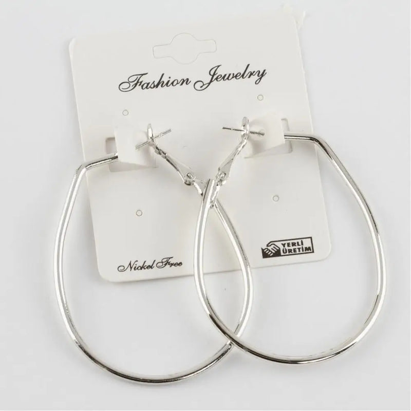 Oval Metal Earrings for Women