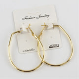 Oval Metal Earrings in Silver Finish
