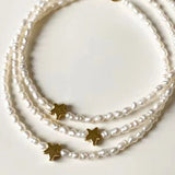 Natural Pearl Star Pendant Bracelet, Boutique Jewelry
