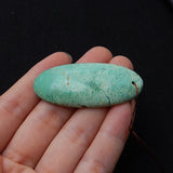 Chrysoprase Oval Stone Pendant 49x21x6mm Green Necklace Bead