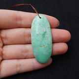 Chrysoprase Oval Stone Pendant 49x21x6mm Green Necklace Bead