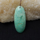 Chrysoprase Oval Stone Pendant 49x21x6mm Green Necklace Bead