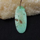Chrysoprase Oval Stone Pendant 49x21x6mm Green Necklace Bead