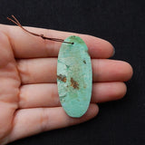 Chrysoprase Oval Stone Pendant 49x21x6mm Green Necklace Bead
