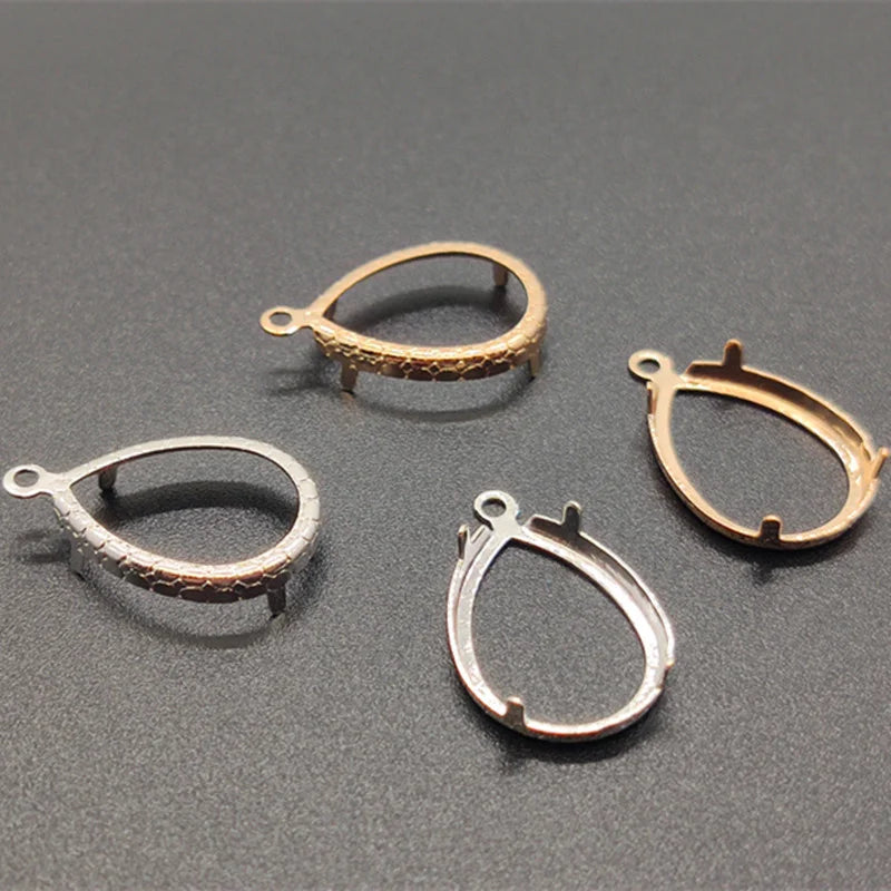 Metal Claw Setting for Crystal Stone Lace Empty Navette Shape