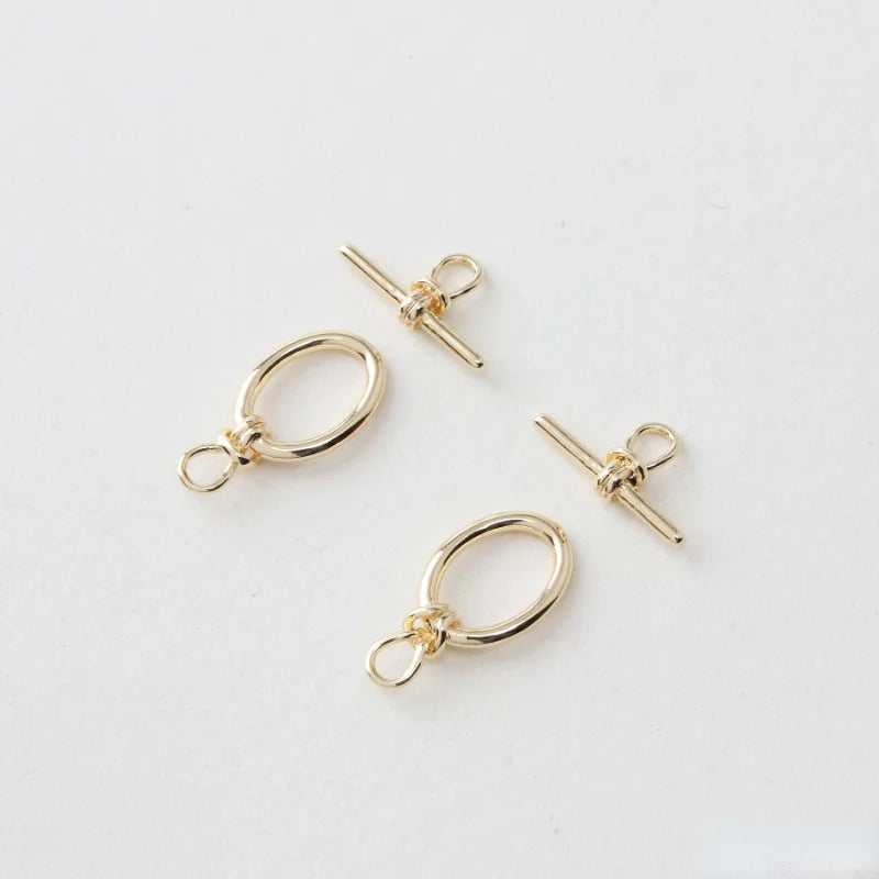 18K Gold-Plated Oval OT Buckle DIY Bracelet Necklace Connector