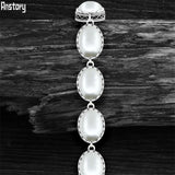 Vintage Oval Pearl Bracelet Antique Silver Plated