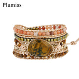 Pietersite Wrap Bracelet Tiger Eye Mix Stone Hand Jewelry