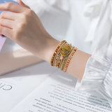 Pietersite Wrap Bracelet Tiger Eye Mix Stone Hand Jewelry
