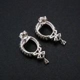 Sterling Silver Oval Prong Bezel Earring Settings for Gemstone